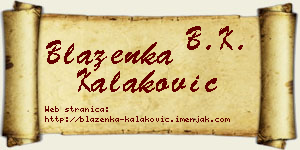 Blaženka Kalaković vizit kartica